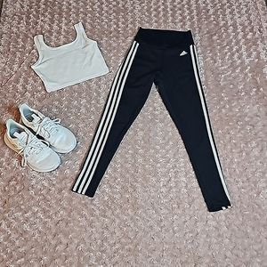 Adidas Women's High Rise 3-Stripe 7/8 Tights - Aeroready